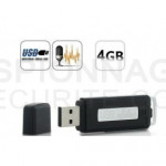 USB Flash Drive Recorder Audio Surveillance voix 4 Go - Noir 70 Heures UR08-4G